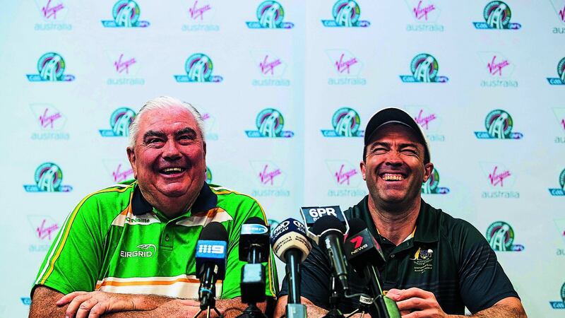 Ireland manager Joe Kernan and his Aussie counterpart Chris Scott Picture by INPHO