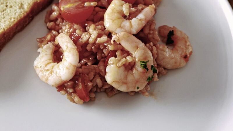 Paella made with fresh prawns &ndash; a truly classic Spanish dish 