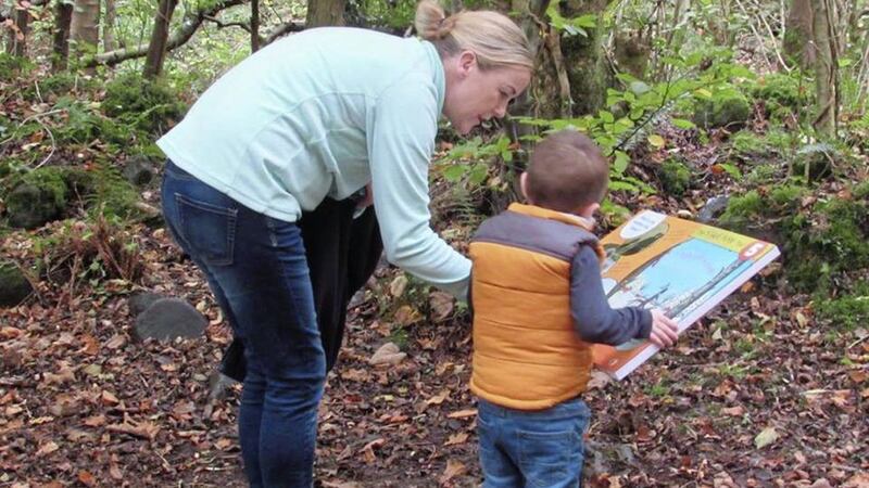 The Stick Man Activity Trail at Colin Glen Forest Park helps help children learn about the natural world around them 