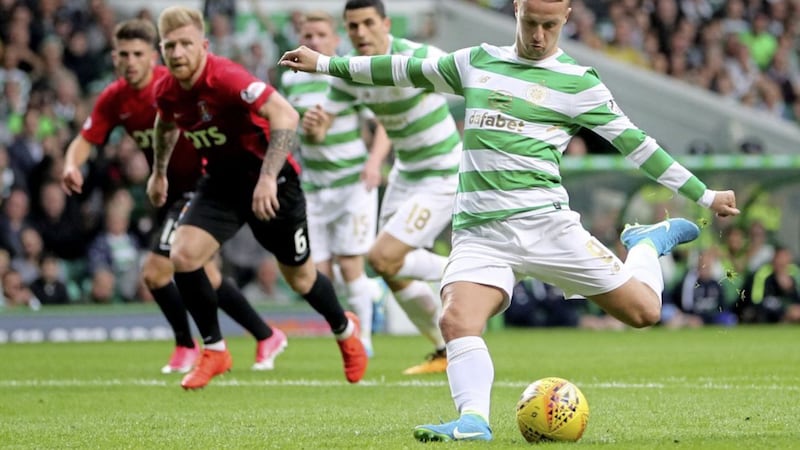 Celtic striker Leigh Griffiths will be handed the task of delivering the goals to see his side into the Champions League group stages at the expense of Astana Picture: PA 