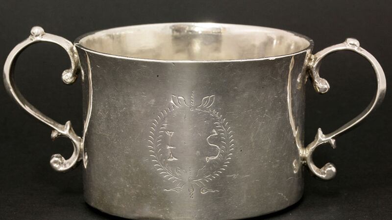 A rare shallow bowl made of Irish silver, one of the rarest pieces of Irish silver ever to come to market, which has sold at auction in England for &pound;25,000&nbsp;