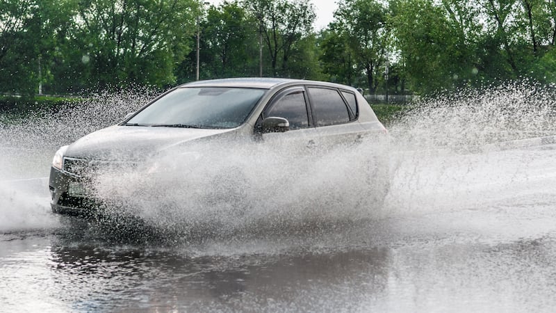 Car in deep water