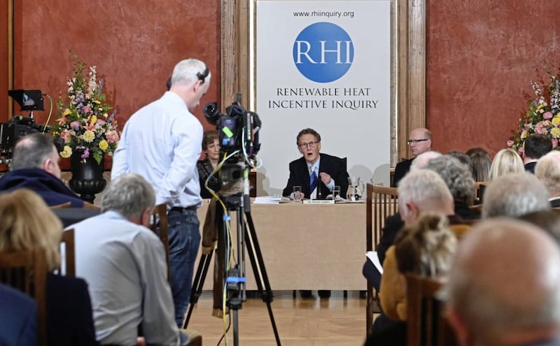 RHI inquiry chairman Sir Patrick Coghlin at the launch of the inquiry report last week 