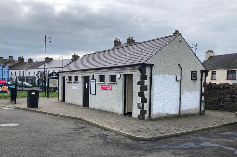 Scene at Bushmills in Co-Antrim where a man had his hands nailed to a fence and two vans were burnt out. Graffiti was also painted on a public toilet block in the popular tourist town close to the Giants Causeway. Picture Margaret Mclaughlin 5-5-2024