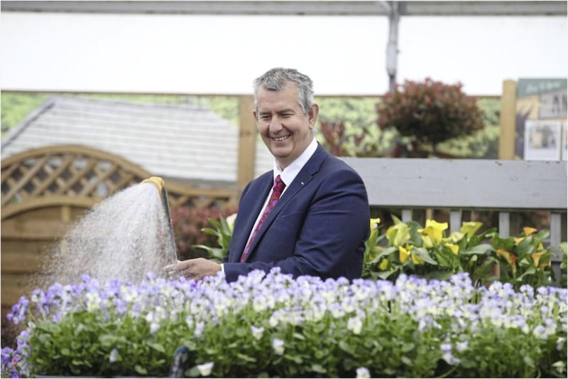 Daera minister Edwin Poots at Hillmount Garden Centre ahead of it opening today. Picture by Hugh Russell 