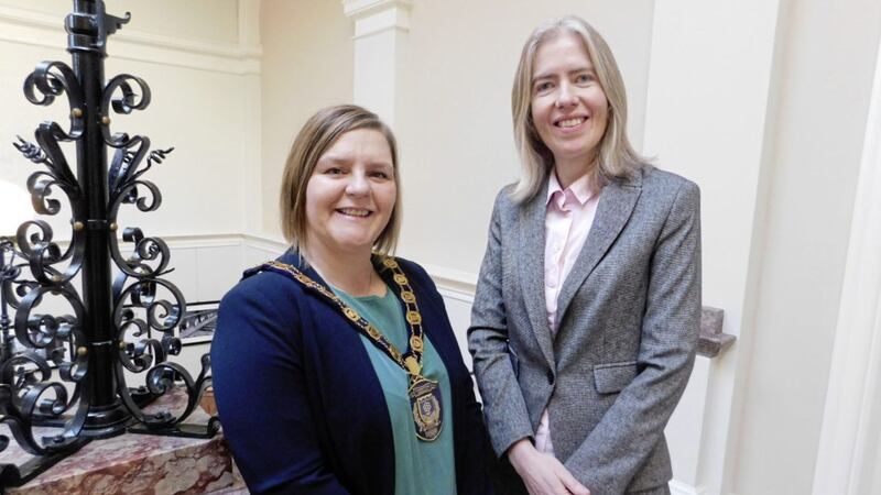 The chair of Fermanagh and Omagh District Council, Siobhan Currie. pictured with newly-appointed chief executive Alison McCullagh 