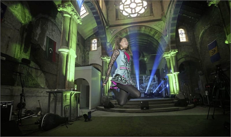 Caoimhe Howell from Ferris Irish Dancing School performing in St Joseph&#39;s Church on St Patricks day. Picture by Hugh Russell. 