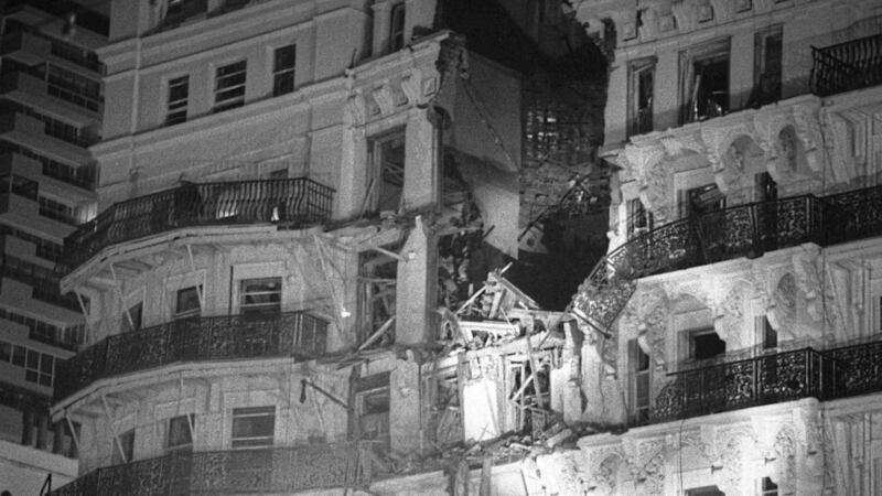 The scene after an IRA exploded a bomb at the Grand Hotel in Brighton where most of the British cabinet were staying for the Conservative Party Conference. Britons affected by the conflict are to be earmarked for PEACE 4 EU funding 