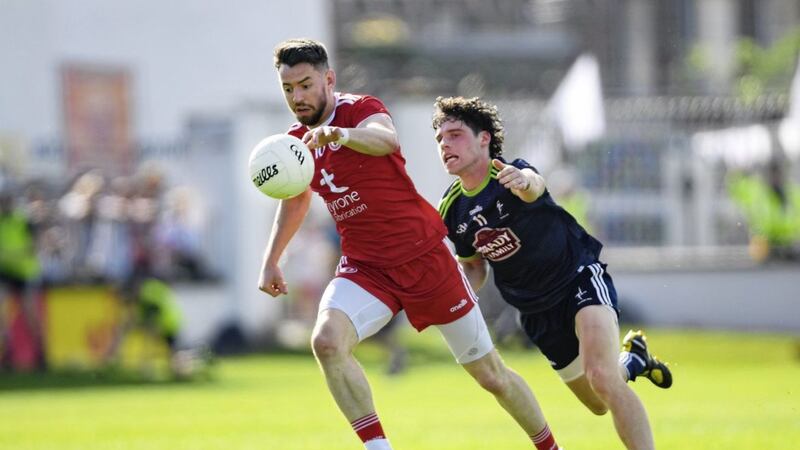 Tyrone&#39;s Mattie Donnelly in action during last Saturday&#39;s qualifier win over Kildare, their tenth consecutive win in the back door since they lost to Armagh in 2014. Photo by Ramsey Cardy/Sportsfile 