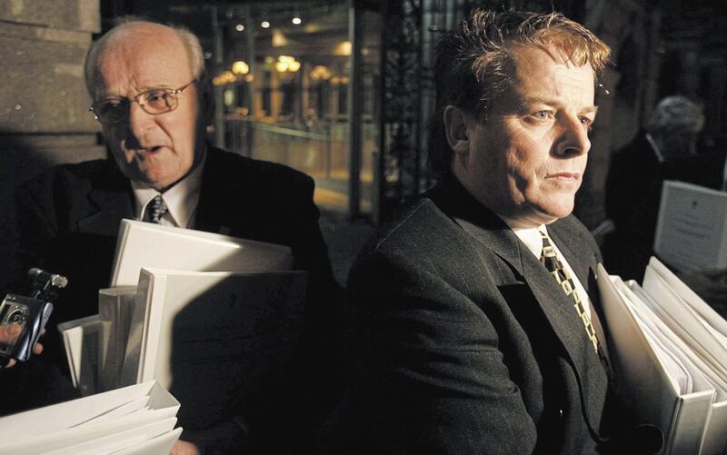 Kevin Ludlow (left) and Michael Donegan the brother and nephew of Seamus Ludlow at Government Buildings in Dublin in 2005. Picture by Cathal McNaughton, Press Association 