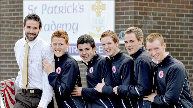 Ciaran Gourley back in 2008, as a teacher at St Patrick&#39;s Academy, Dungannon, part of the Tyrone senior squad for the final against Kerry, along with five students in the Red Hands minor squad for their All-Ireland final with Mayo: Niall McKenna, Ciaran Gervin, Gavin Teague, Brian Kelly, and Dermot Thornton. 