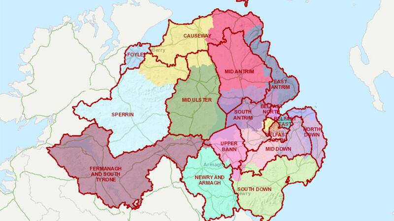 Image taken from the Boundary Commission for Northern Ireland's website of a revised proposal for the electoral boundaries in Northern Ireland. Picture by Boundary Commission for Northern Ireland &nbsp;