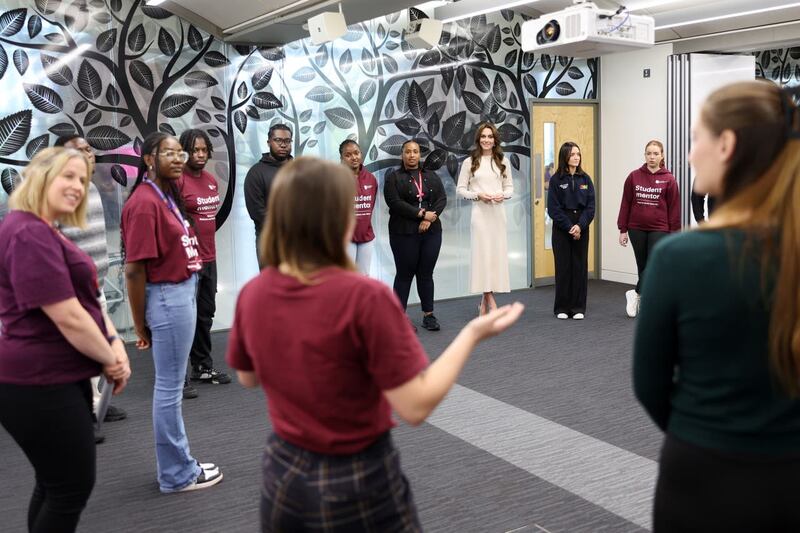 The princess listened to the experiences of NTU students during the Step In Circle session (Chris Jackson/PA)