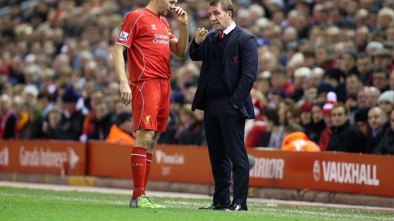 Brendan Rodgers and Steven Gerrard during their time together at Liverpool &nbsp;
