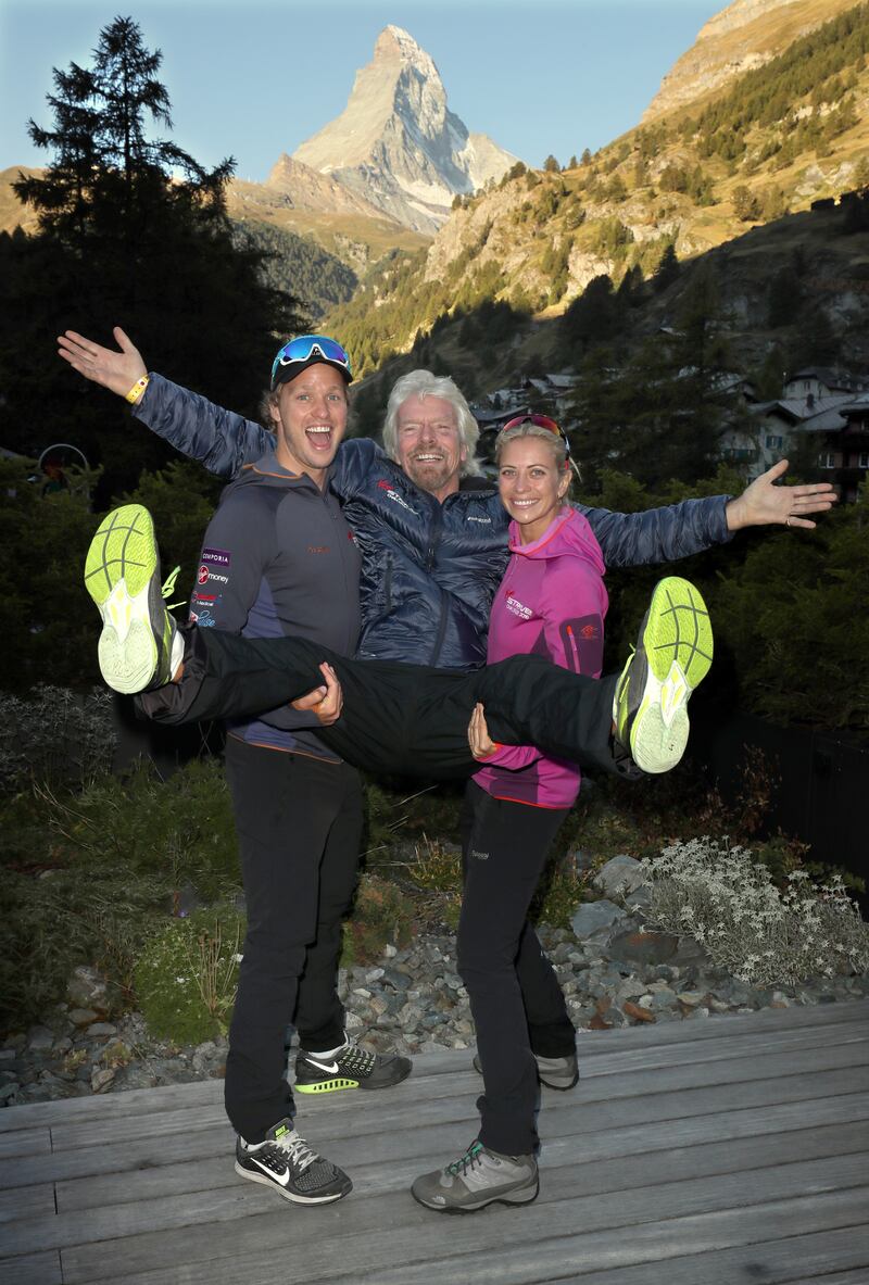 Sir Richard Branson with his children Sam and Holly