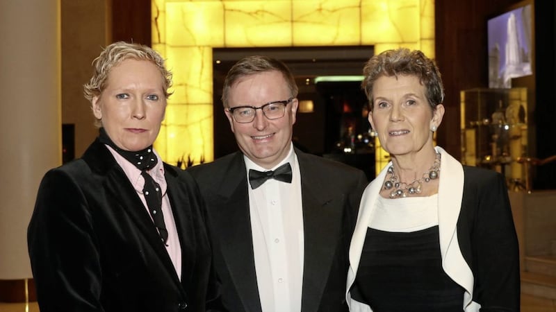 Elizabeth Fitzpatrick, Bernard Brannigan and Dr Rose McCullagh at the Northern Ireland Healthcare Awards. Picture by Declan Roughan 