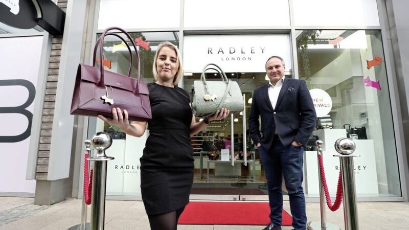Launching Radley at The Boulevard are store manager Tanita Gibson and centre manager Chris Nelmes. Photo: Kelvin Boyes/Press Eye 