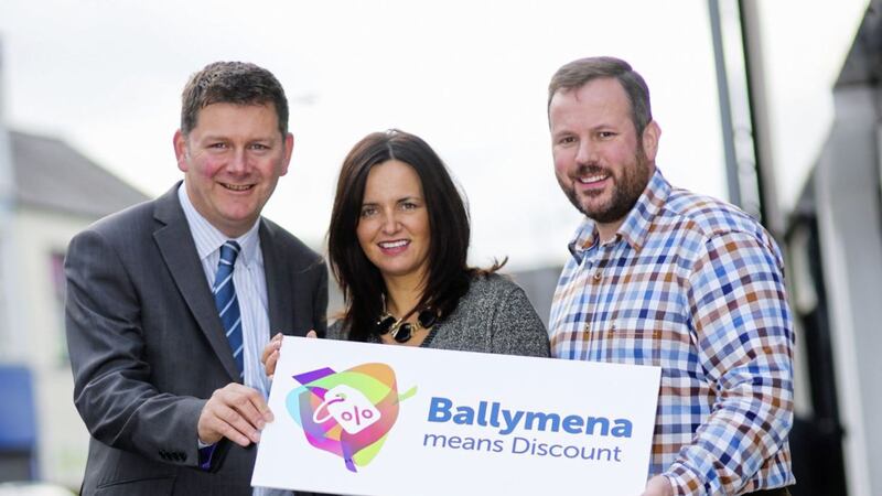 Andy Storey, chairman of Ballymena BID and manager of Boots, Ballymena; Alison Moore, BID manager and Roy Smyth, director of BID and proprietor of Outdoor Adventure 