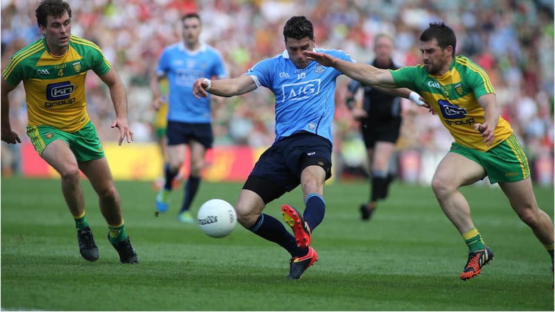 Eamonn McGee in action during last weekend's All-Ireland quarter-final defeat to Dublin &nbsp;