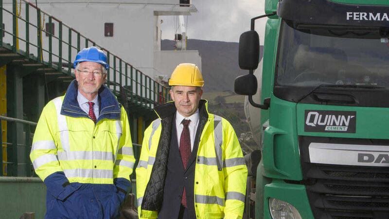 Warrenpoint Harbour Authority CEO Peter Conway, left agreed the deal with Quinn Industrial Holdings CEO Liam McCaffrey 