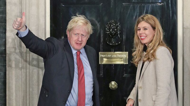 &nbsp;Prime Minister Boris Johnson and his girlfriend Carrie Symonds arrive in Downing Street after the Conservative Party was returned to power in the General Election with an increased majority.<br />Yui Mok/PA Wire