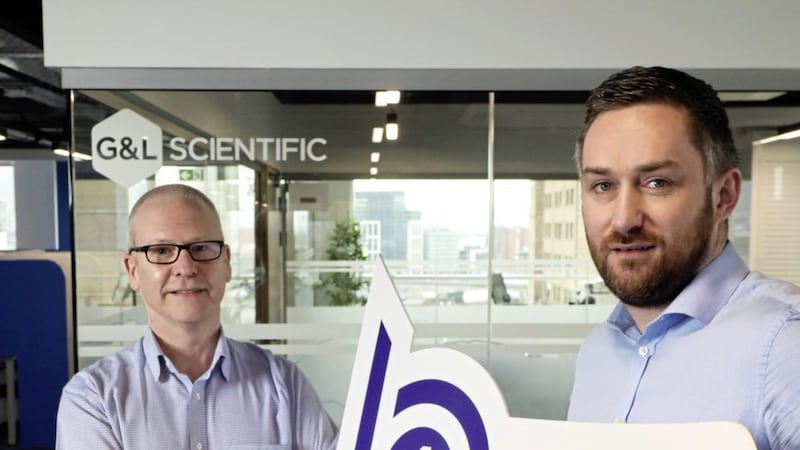 Kevin O&rsquo;Toole, vice-president, client services, G&amp;L Scientific (left) with B4B Group sales manager Francis Downey (right). 