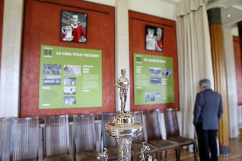 Exhibition launch at the Long Gallery at Stormont to former Belfast Celtic player and Barcelona manager Patrick O&#39;Connell. Picture by Mal McCann 