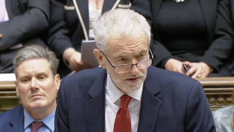 Jeremy Corbyn tabled Labour's no-confidence motion after a three-hour political merry-go-round in parliament. Picture by House of Commons/PA