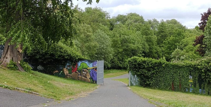 The peace wall in north Belfast's Alexandra Park now has a gate 