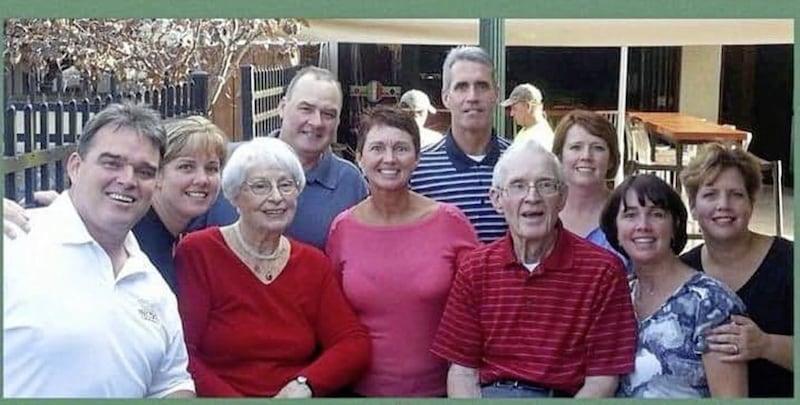 Gerry and Rita Butterfield pictured with members of their family 