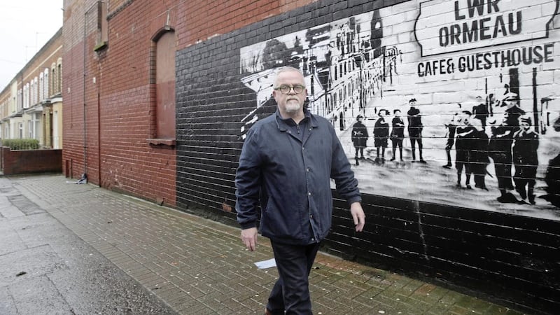 Jude Whyte, pictured on the Lower Ormeau Road, shares a powerful story of how the Troubles affected him and his family. Picture by Hugh Russell 