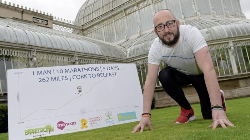 Brian McGeown hopes to complete his Cork-to-Belfast 262-mile multi-marathon run tomorrow 