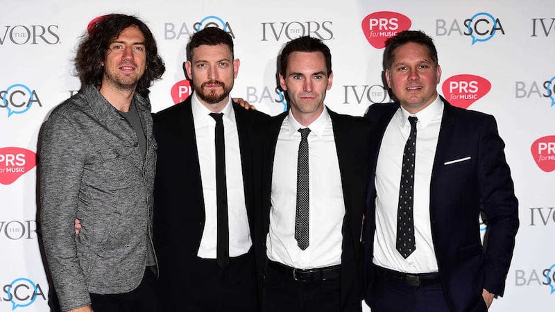 Gary Lightbody, Nathan Connelly, Johnny McDaid and Jonny Quinn of Snow Patrol. Picture by Ian West/PA