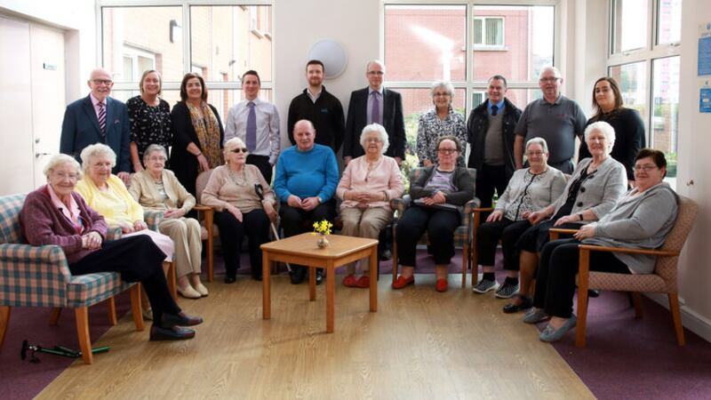 &nbsp;Pound Green Court residents pictured with staff from Choice Housing H&amp;A Mechanical<div>&nbsp;</div>
