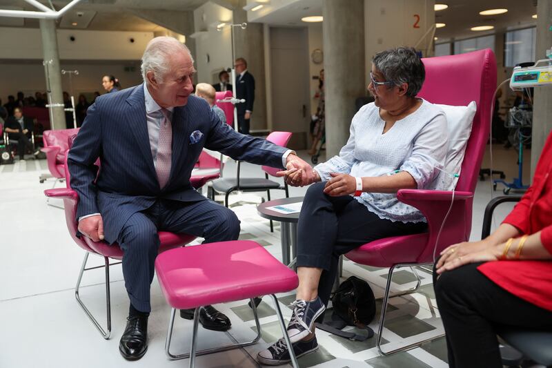 Charles, patron of Cancer Research UK and Macmillan Cancer Support, met patients during a recent visit to University College Hospital Macmillan Cancer Centre