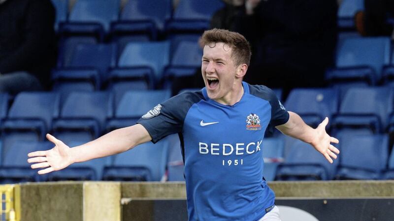 Bobby Burns, pictured playing for Glenavon, before making his move to Hearts 