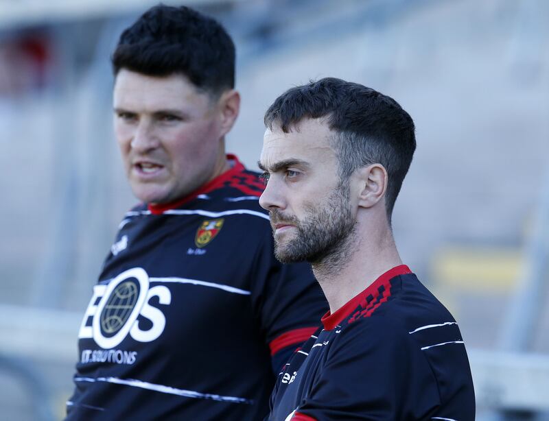Ceilum Doherty has praised the Down management team of Marty Clarke (left) and Conor Laverty, who have used 33 different players in the Championship this year.