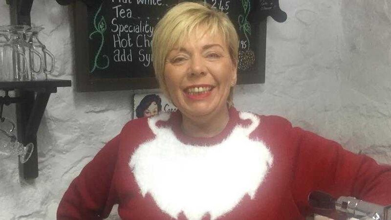 Margaret Muir serving Divis Mountain users at Christmas 