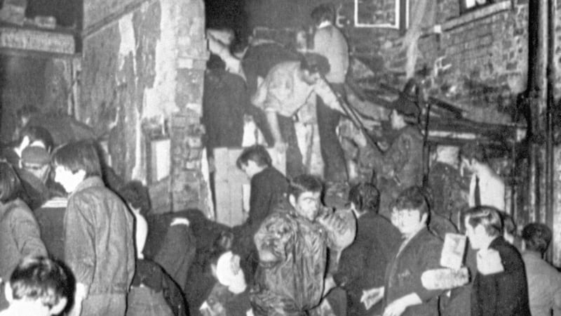 The aftermath of the bomb blast at McGurk's bar