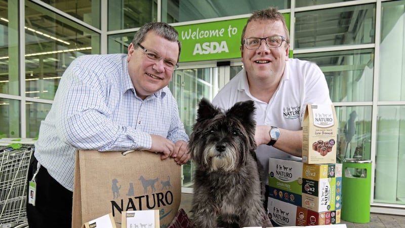 Michael McCallion, buying manager for Asda NI with Colin Ferguson, sales manager for Naturo 