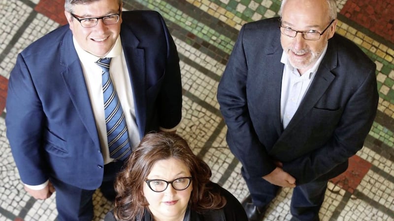 Making the merger/acquisition announcement are (from left) Andy Sawford (managing partner of Connect), Gr&aacute;inne Walsh (director at Stratagem) and Quintin Oliver (outgoing director at Stratagem) 