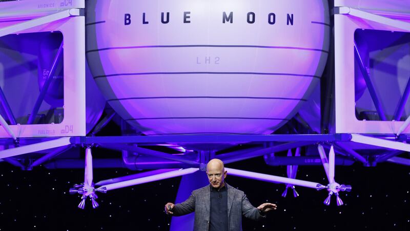 Jeff Bezos said his space company Blue Origin will land a robotic ship the size of a small house.