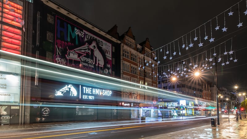 HMV returns to London’s Oxford Street next week following a four-year absence (HMV/PA)