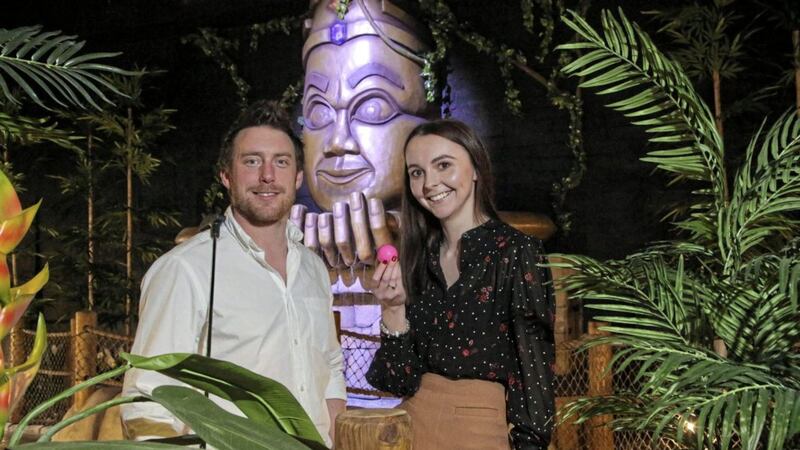 Owner of The Lost City Adventure Golf, Lane Scott, is joined by general manager, Hannah Crawford, at the newly opened site at Cityside in Belfast 