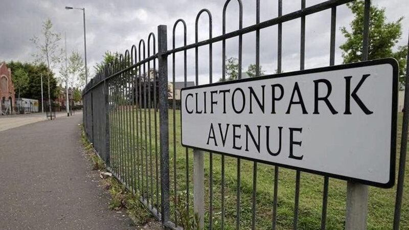 Cliftonpark Avenue in north Belfast where Rosaleen O&#39;Kane&#39;s body was found. Picture by Hugh Russell 