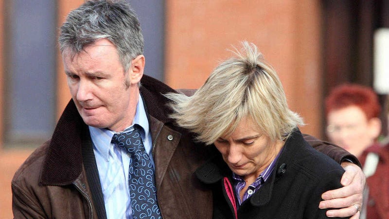 Hazel Stewart leaves the court in Coleraine with her husband David in 2009. Picture by Paul Faith, Press Association