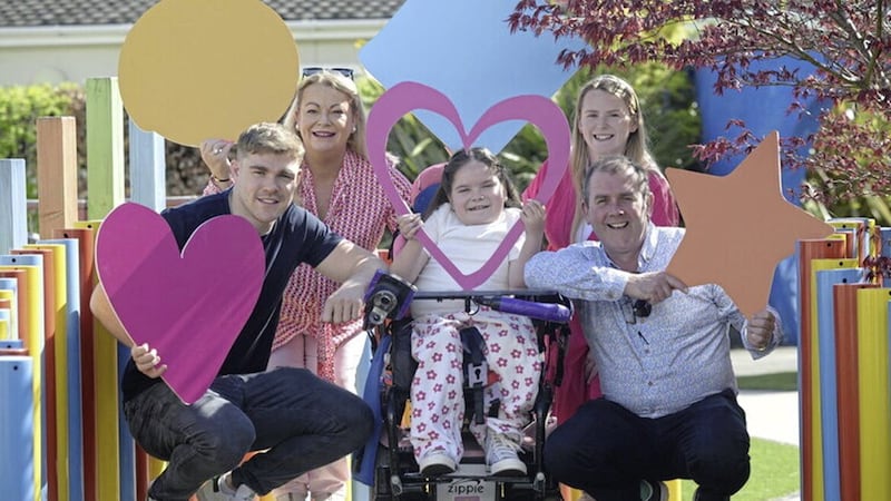 Ireland rugby player Gary Ringrose joins 11-year-old Natalia with her family for Children&#39;s Hospice Week 