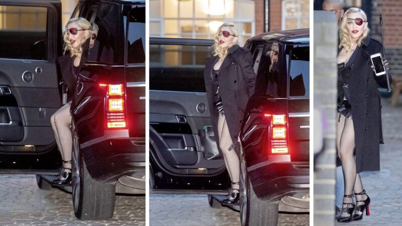 Madonna arrives for a Q&amp;A at the MTV head office in London. Picture by David Mizoeff/PA Wire 