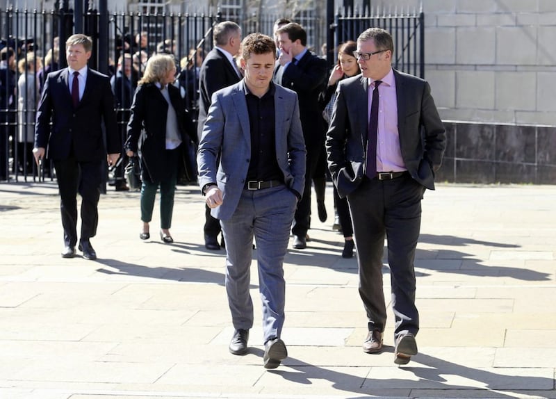 Paddy Jackson leaves court after being found not guilty Picture Mal McCann. 