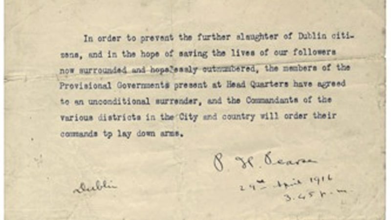 The typed Easter Rising order of surrender signed by P&aacute;draig Pearse sold for &pound;263,000 